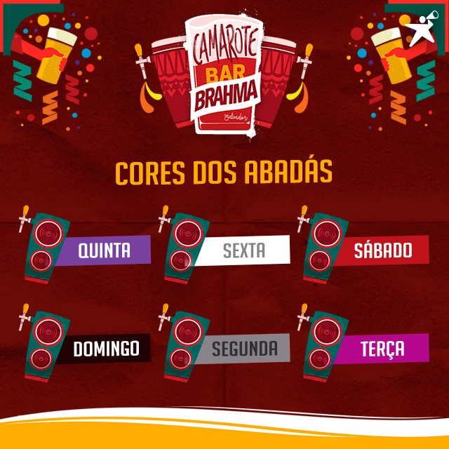 cores abadás camarote bar brahma 2016