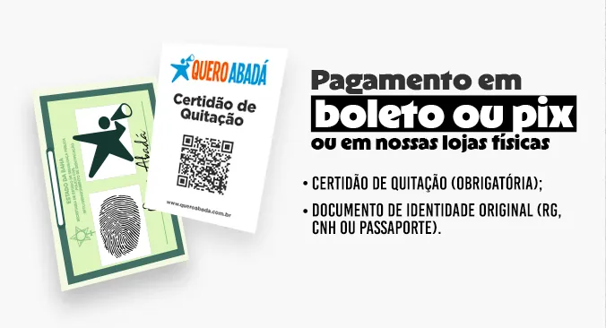 Pagamento em Boleto ou compras em nossa loja física