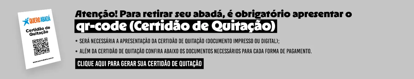 Entrega de abadás 2026