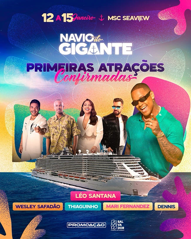 Navio do Gigante Léo Santana 2025 Reserve sua Cabine