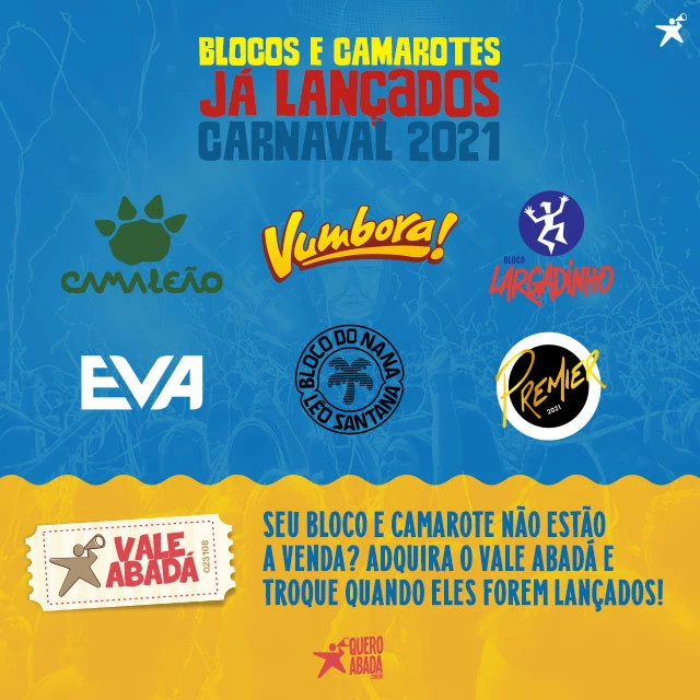 Comprar abadá carnaval de salvador 2020 - blocos e camarotes