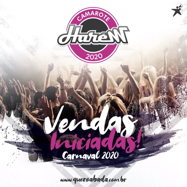 Vendas iniciadas para o <a href='/camarote-harem-2024' title='Saiba mais sobre o camarote Camarote Harém' >Camarote Harém</a> 2020
